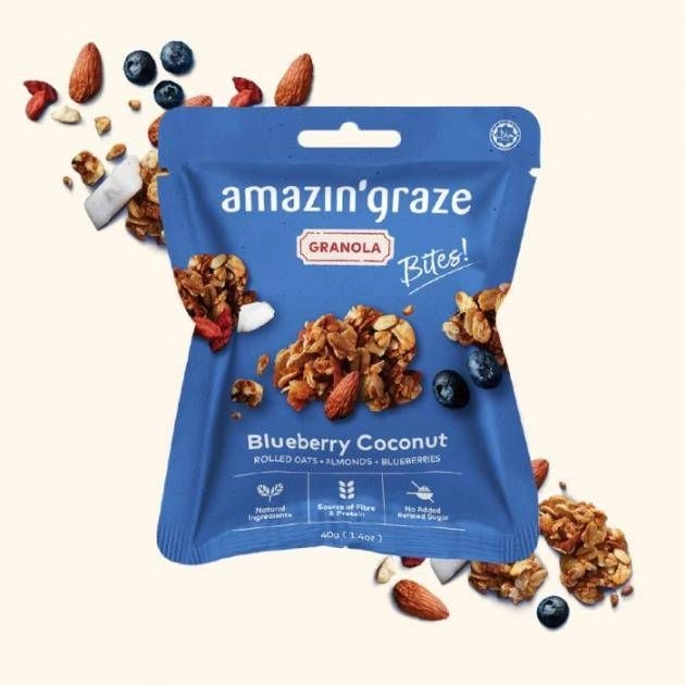 Amazin' Graze Mini Granola Bites Blueberry Goji Coconut (10pack) EXP DATE : 11 JUNE 2025