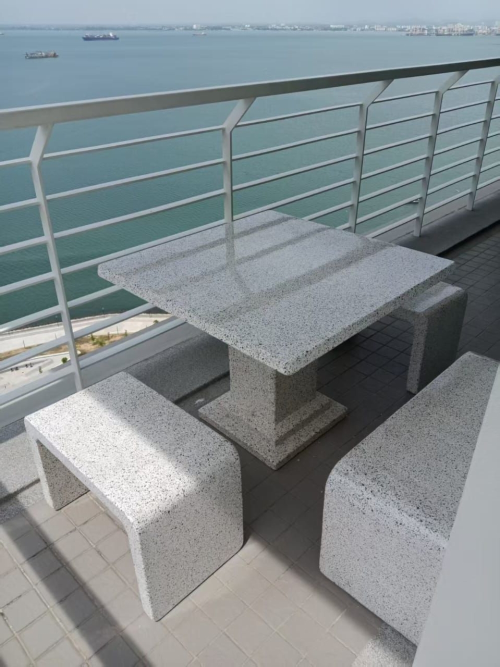 Terrazzo Outdoor Table & Bench Set Malaysia | Heavy Duty Balcony, Condo & Seaside Furniture (Penang) | Deliver Tanjung Tokong, Andaman, Straits Quay, Queensbay Area,Georgetown, Jelutong
