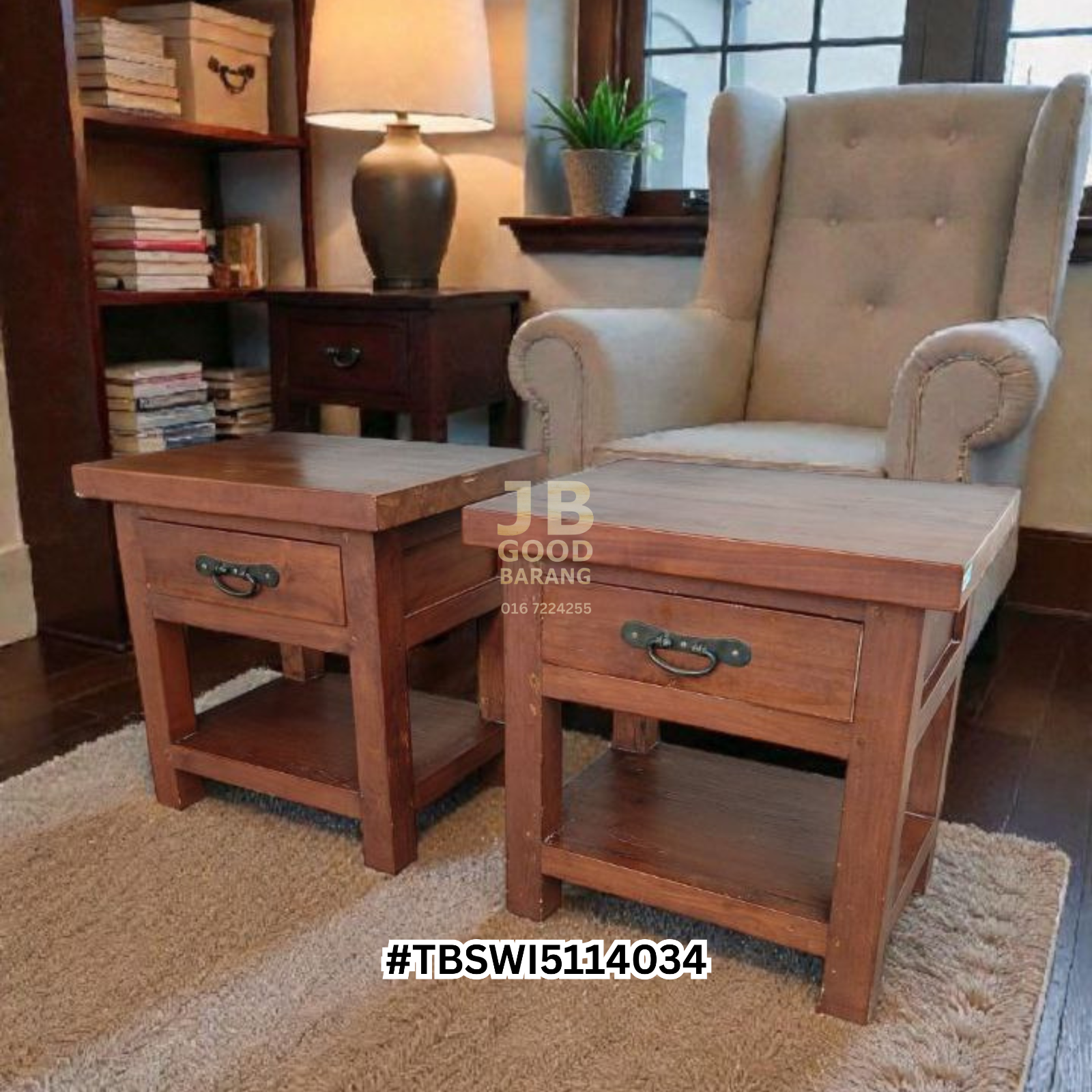 [ALLSOLD] Solid Teak Wood Bedside Table – Heavy Premium Quality, Good Condition