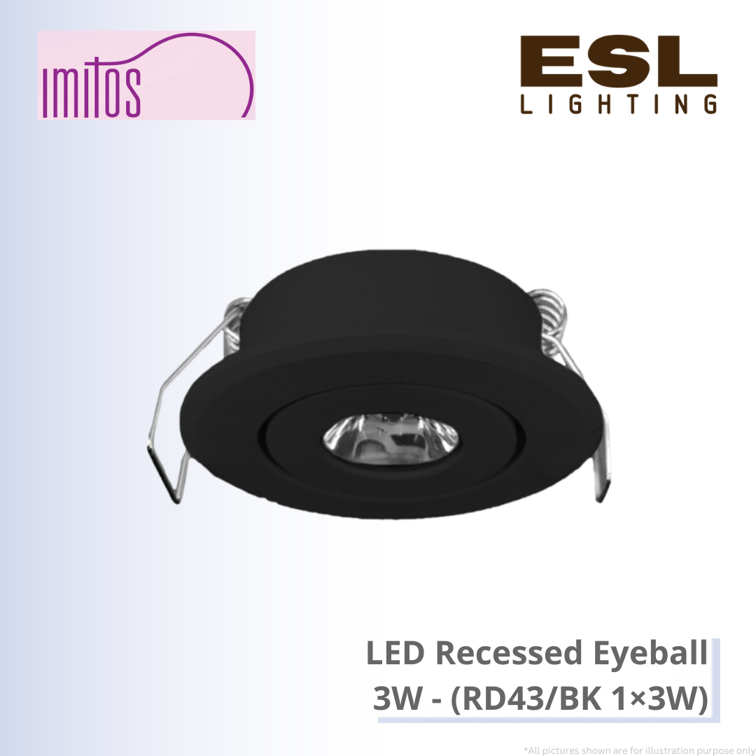 IMITOS LED Recessed Eyeball 3W - RD43/BK 1×3W