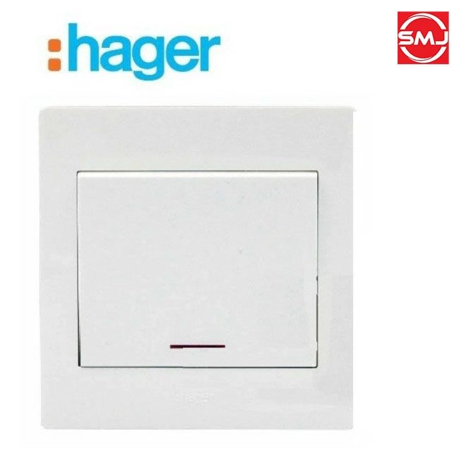 Hager WGML2D1N Muse 20A Double Pole Switches With Neon (Water Heater) 
