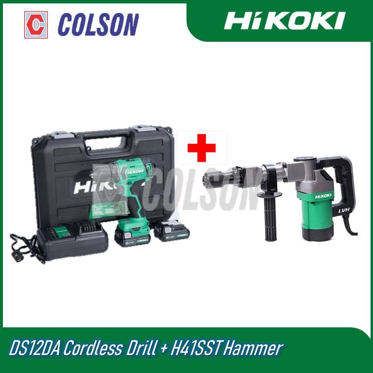 HIKOKI Combo H41SST Hex Demolition Hammer Hikoki Hammer 12V Cordless Driver Drill DS12DA Cordless Screwdriver
