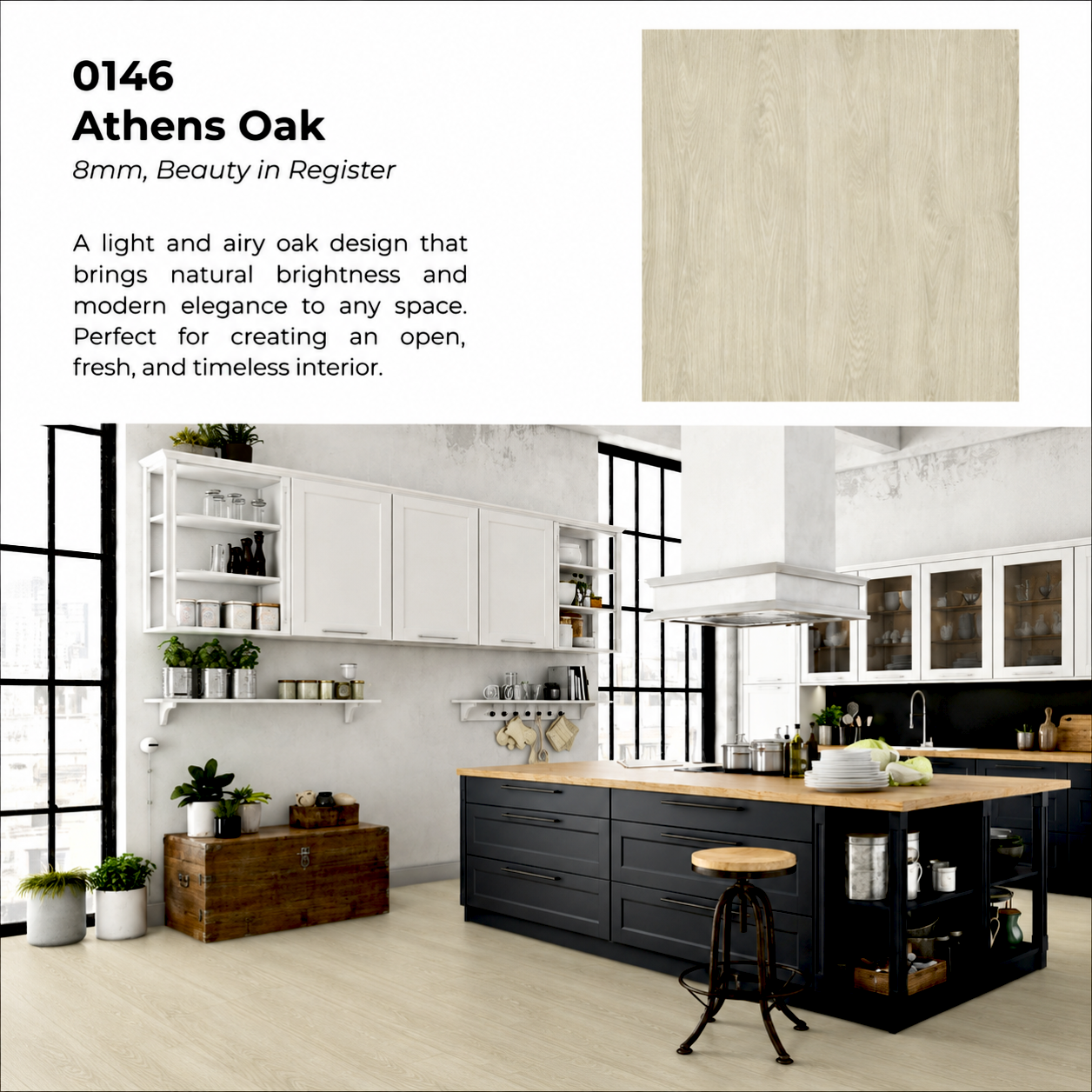Basic Range AC3 , 8mm , O146 Athens Oak