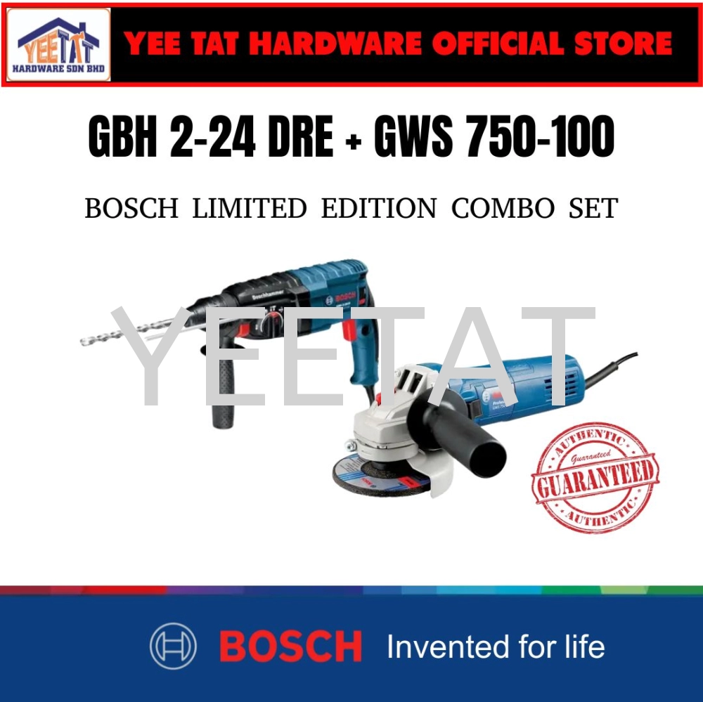 [ BOSCH ] HAMMER DRILL GBH 2-24 DRE + GRINDER GWS 750-100