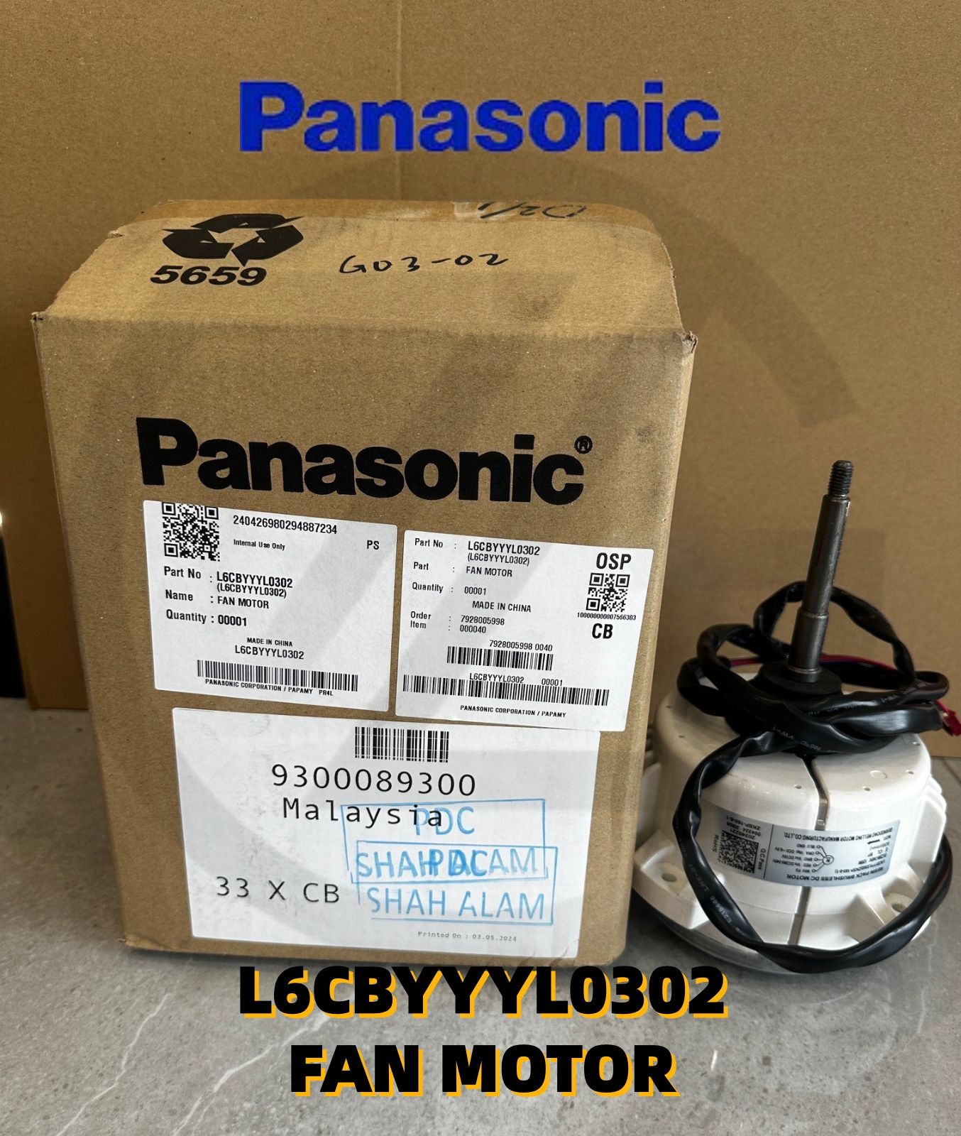 L6CBYYYL0302 (ZKSP-160-8-1) Panasonic Ceiling Cassette / Ducted / Conceal / Exposed Outdoor Fan Motor