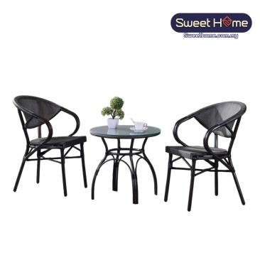 Outdoor Dining Table and Chair Set ( 1 + 2 ) | Outdoor Furniture