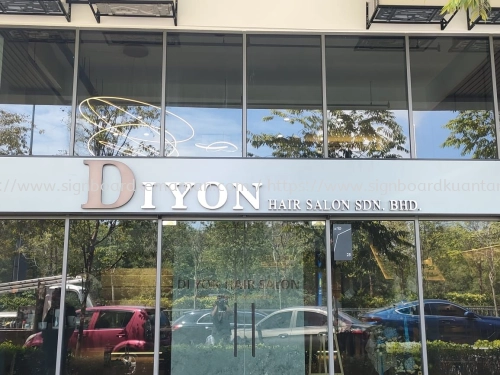 DIYON HAIR SALON OUTDOOR 3D BOX UP LED CHANNEL FRONTLIT LETTERING SIGNBOARD SIGNAGE AT JERANTUT PAHANG MALAYSIA