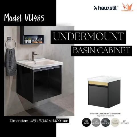 HAUZSTIL Bathroom Under Mount Basin Cabinet With Basin Only (VU485+UCB500)