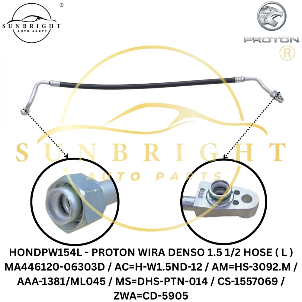 HONDPW154L - PROTON WIRA DENSO 1.5 1/2 HOSE ( L ) MA446120-06303D / AC=H-W1.5ND-12 / AM=HS-3092.M / AAA-1381/ML045 / MS=DHS-PTN-014 / CS-1557069 / ZWA=CD-5905