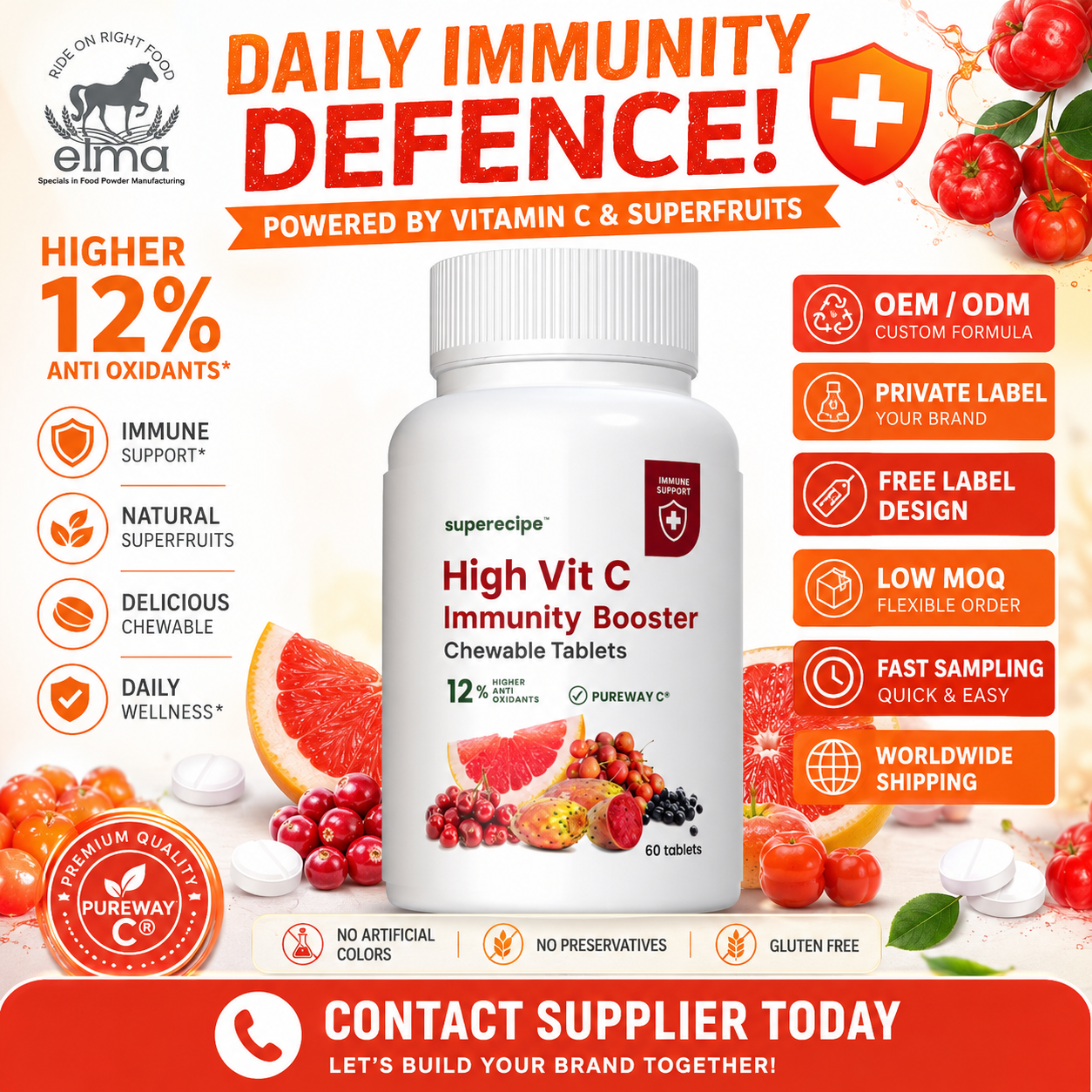Nutrition Expert for Custom Vitamin C Immunity Support Tablet Manufacturing