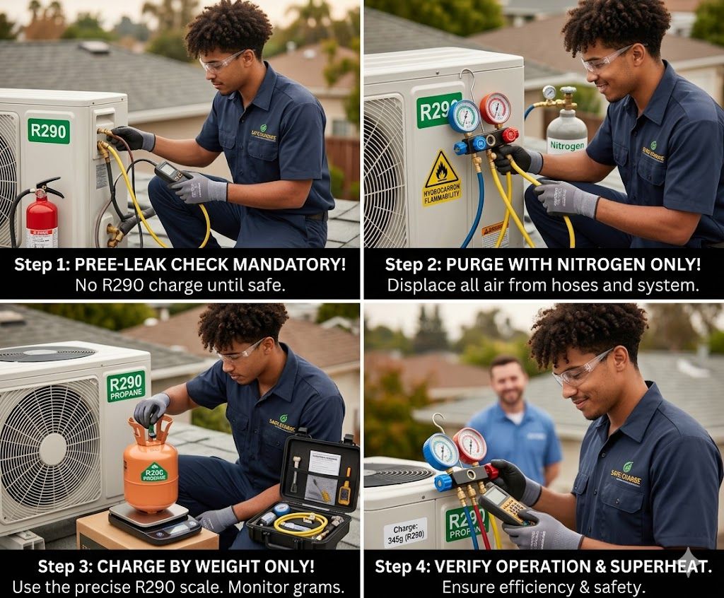 R290 charging instructions step by step
