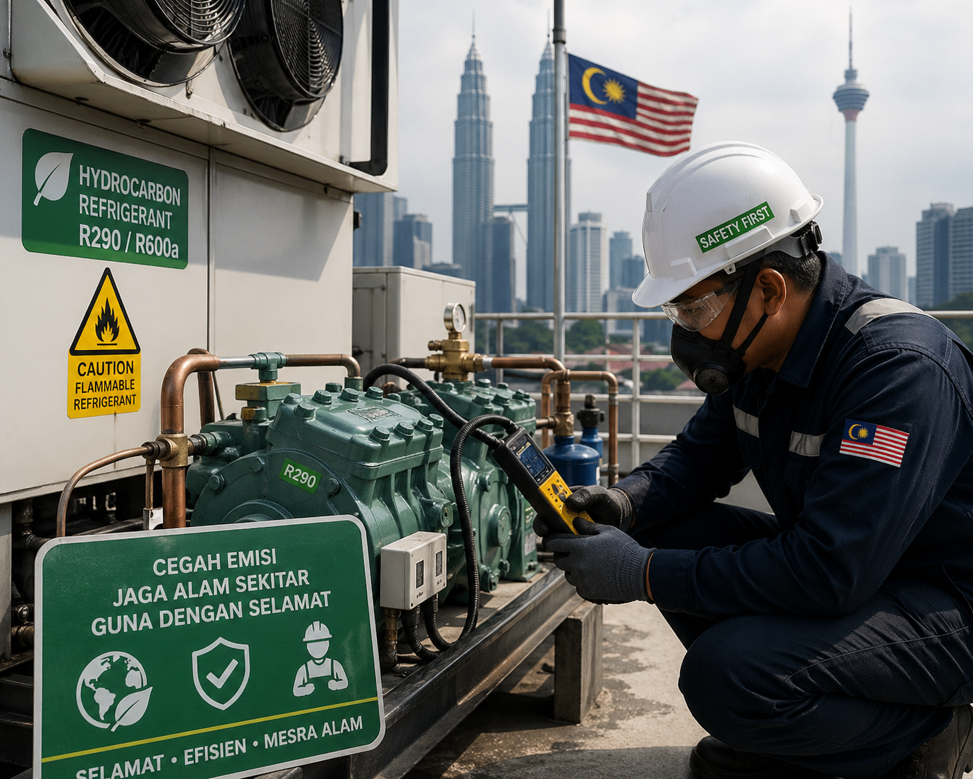 hydrocarbon refrigerant emission safety Malaysia