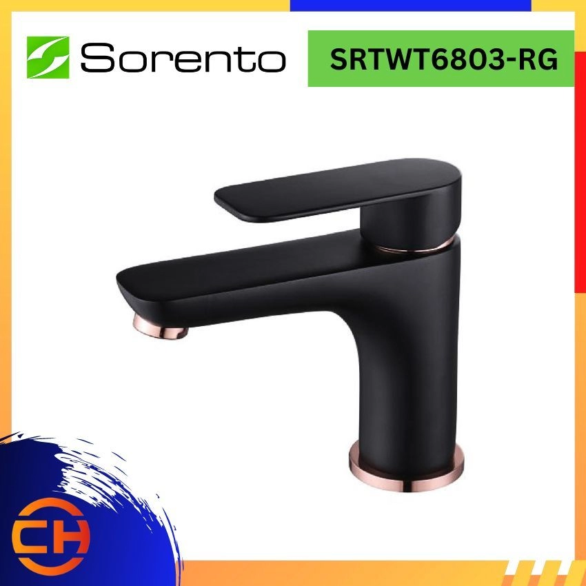 SORENTO BASIN COLD TAP SRTWT6803-RG Basin Cold Tap Rose Gold + Matt Black