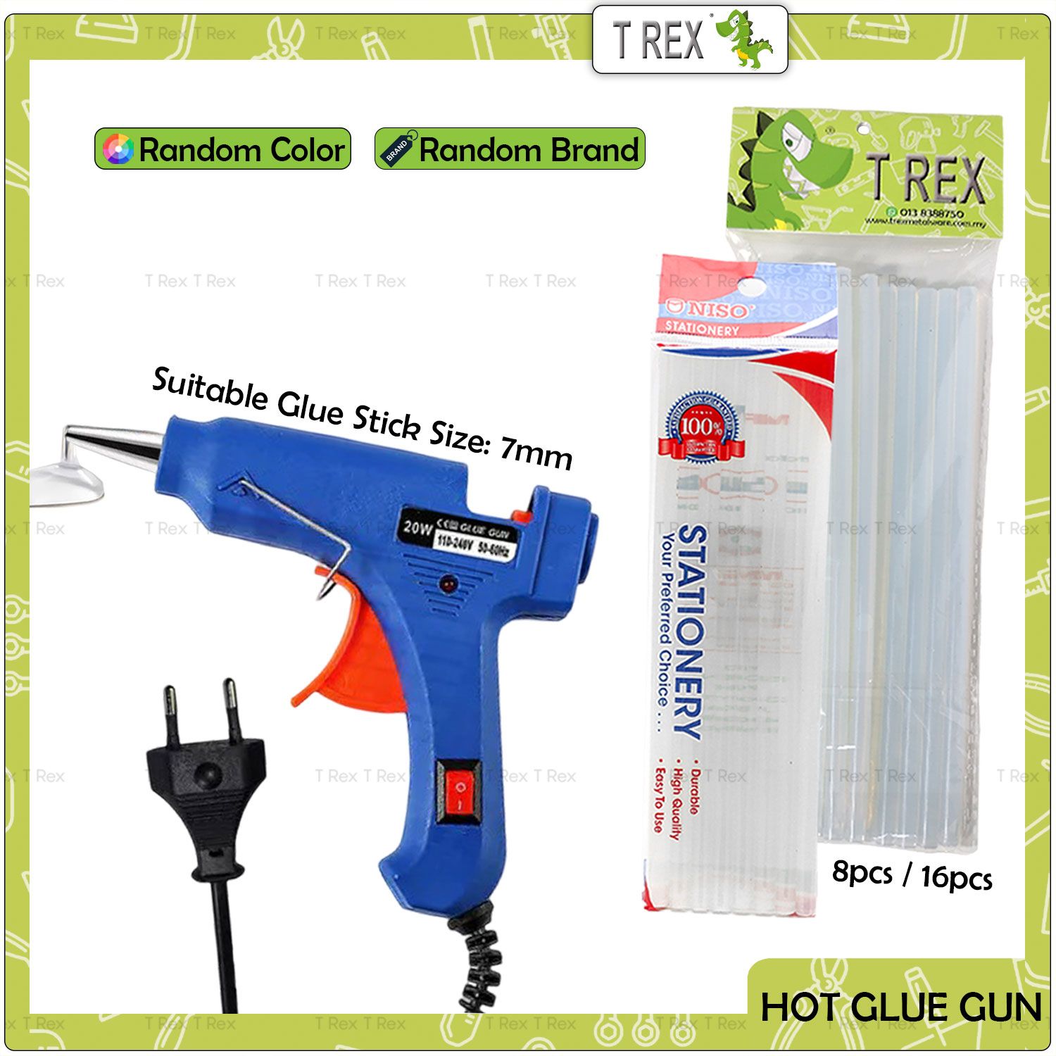 20W Hot Melt Glue Gun / 7mm Glue Gun Stick
