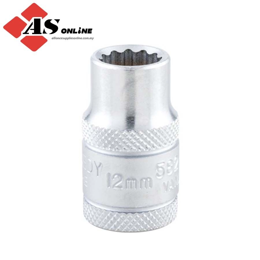 KENNEDY 1/2in. Drive, Bi-Hexagon Socket, 12mm, Metric, 12 Point / Model: KEN5826940K