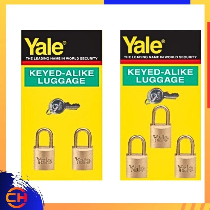 YALE V - SERIES BRASS PEDLOCK 633 KA - 2 / 633 KA - 3 / 633  KA - 4 KEYED ALIKE LUGGAGE PADLOCK 