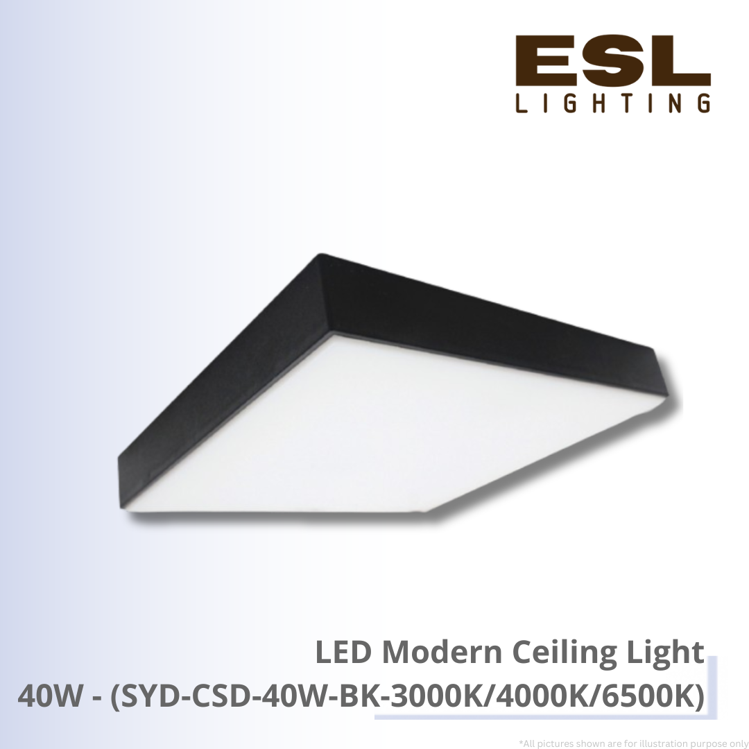 LED Modern Ceiling Light 40W - SYD-CSD-40W-BK-3000K/4000K/6500K