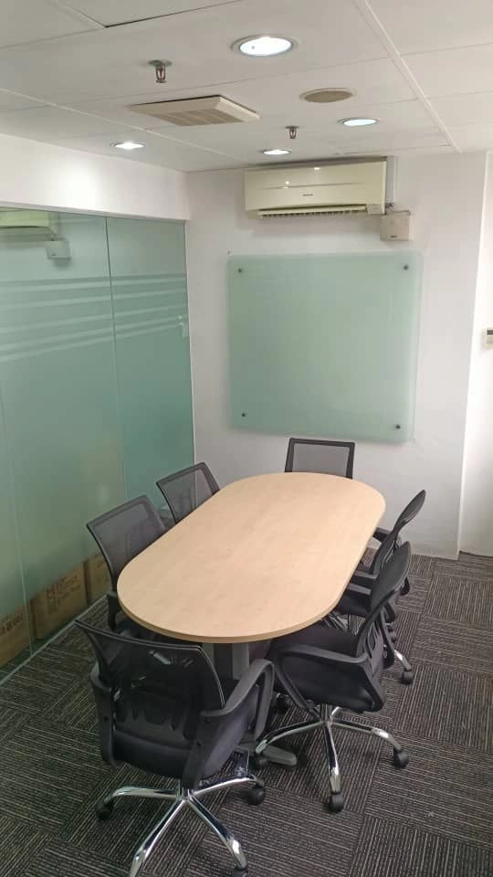 6 Seater Oval Conference Meeting Table | Modern Minimalist Office Meeting Table | Low back Office Chair | Office Chair Penang | Office Table Penang | Office Furniture Penang
