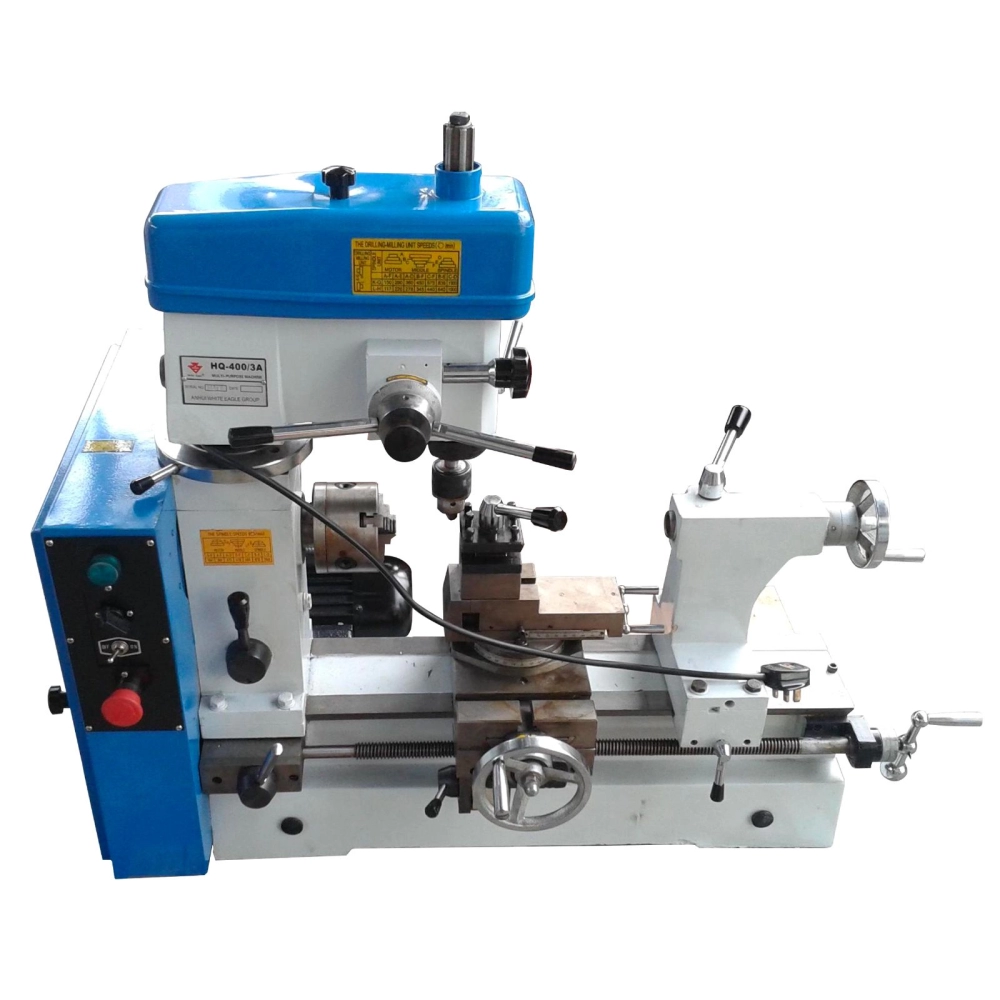 Chi Zhou HQ400/3A: 3 in 1 Multipurpose Machine, Drilling+Milling+Lathe, 550W, 1400rpm, 180kg