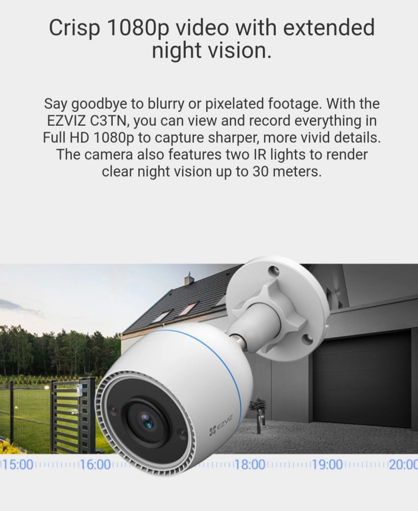 EZVIZ C3TN 2MP Outdoor WIFI Bullet Camera with Night Vision