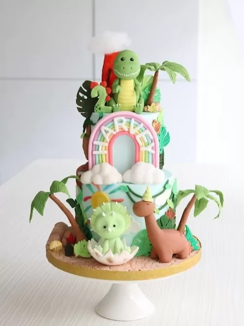 Cute Dino Land Cake