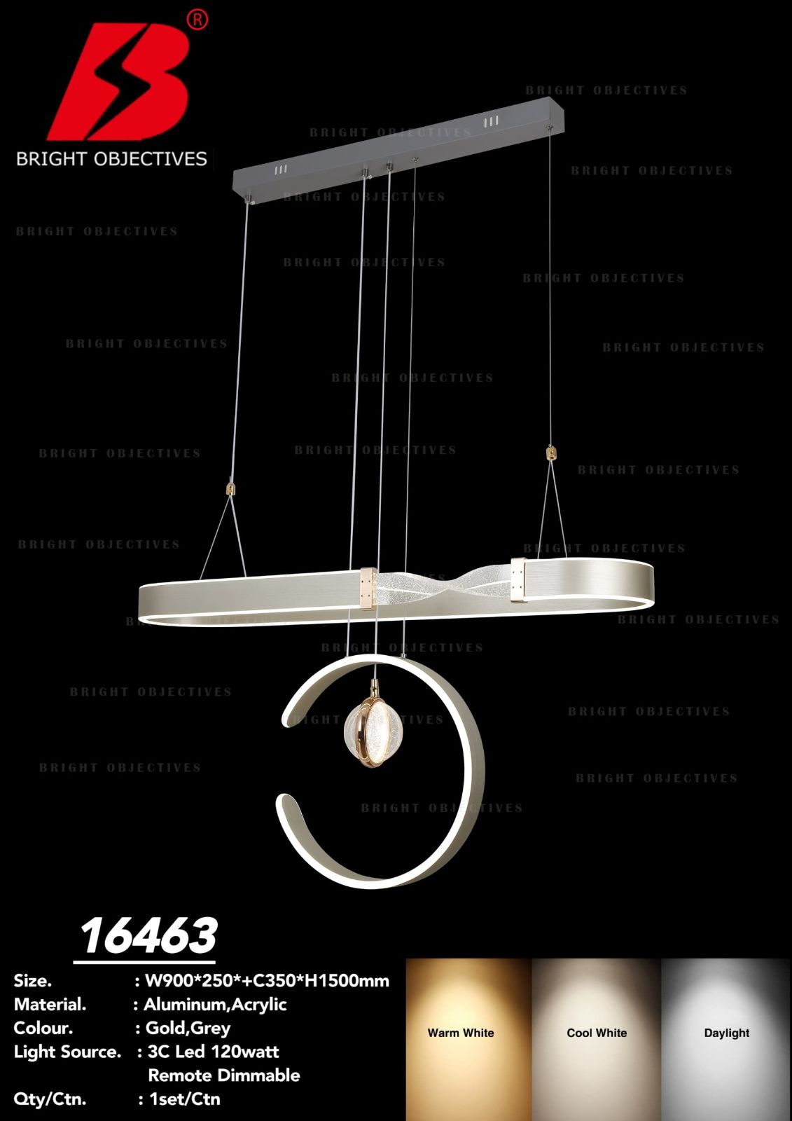 Modern Designer Pendant Lamp with 3 Colors - 16463