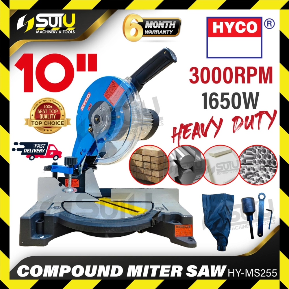 HYCO HY-MS255 / HYMS255 10" / 255MM Compound Miter Saw 1650W 3000RPM