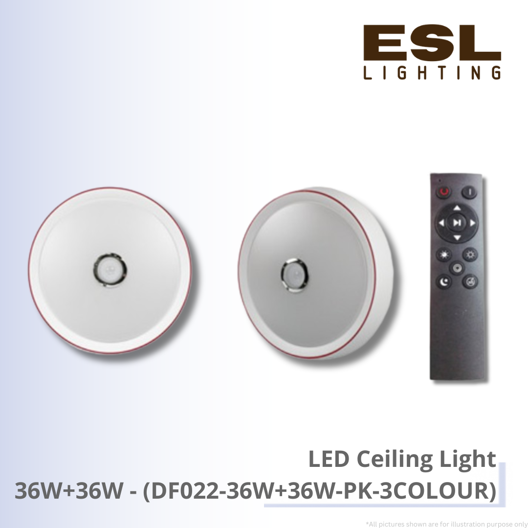 LED Ceiling Light 36W+36W - DF022-36W+36W-PK-3COLOUR