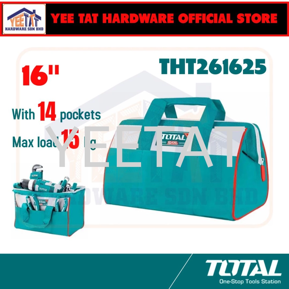 [ TOTAL ] THT261325  THT261625 TOTAL Tools Bag / Designed with 6 / 14 pockets (13" / 16")