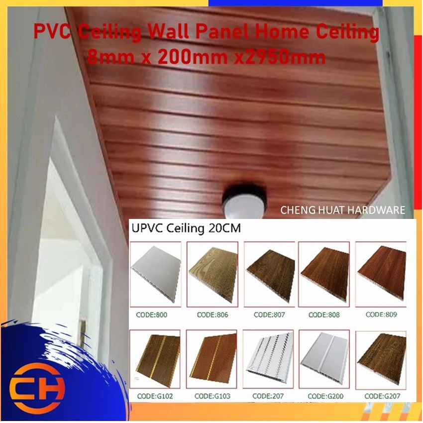 PVC Ceiling Wall Panel Home Ceiling/Wall Waterproof 2950mm x 8mm x 200mm