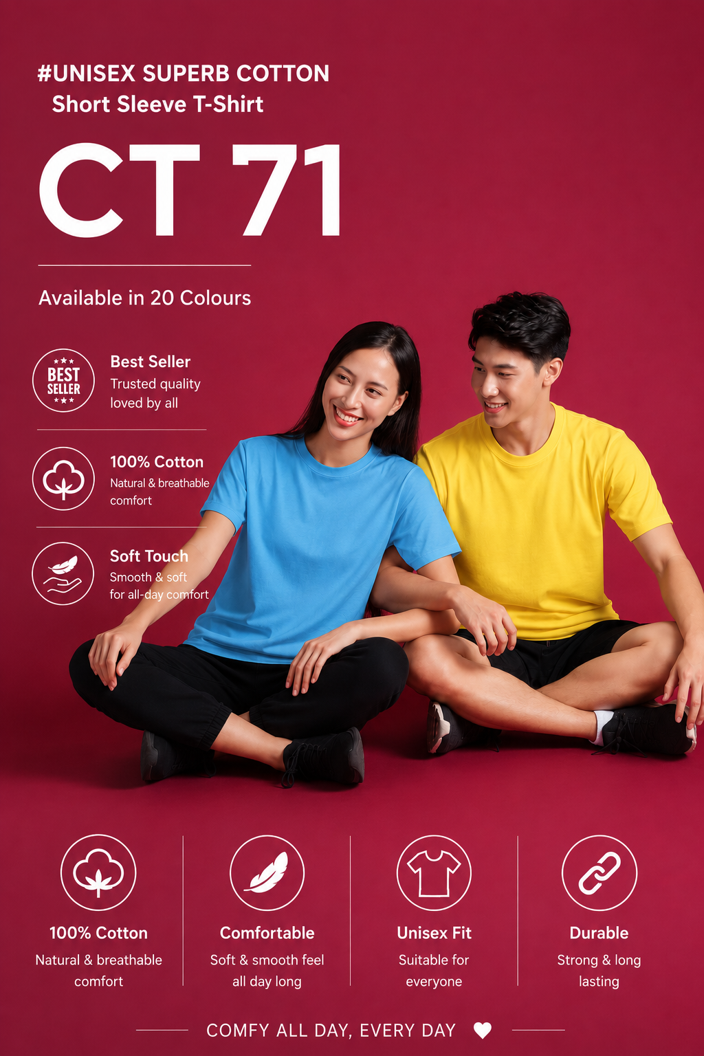 Unisex Premium Cotton Short Sleeve T-Shirt - CT71