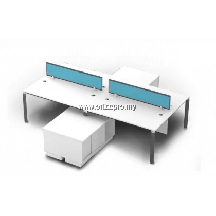 Workstation Office Cluster Of 4 Seater | Office Cubicle | Office Partition Bukit Tinggi IP18-PYR-4 