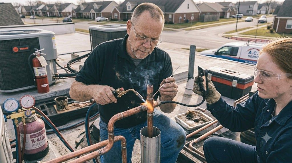 copper pipe brazing HVAC field installation skills