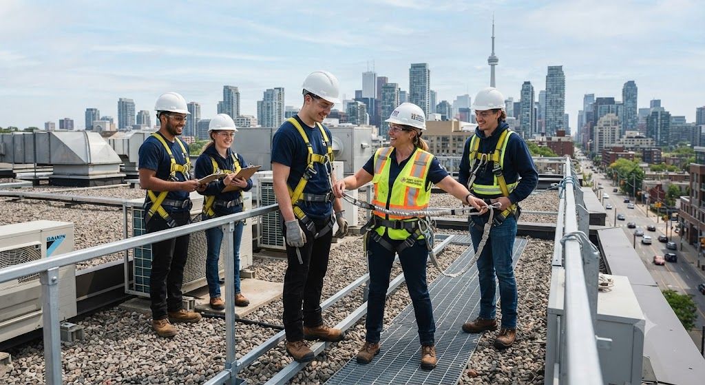 working at height training for air conditioning technicians