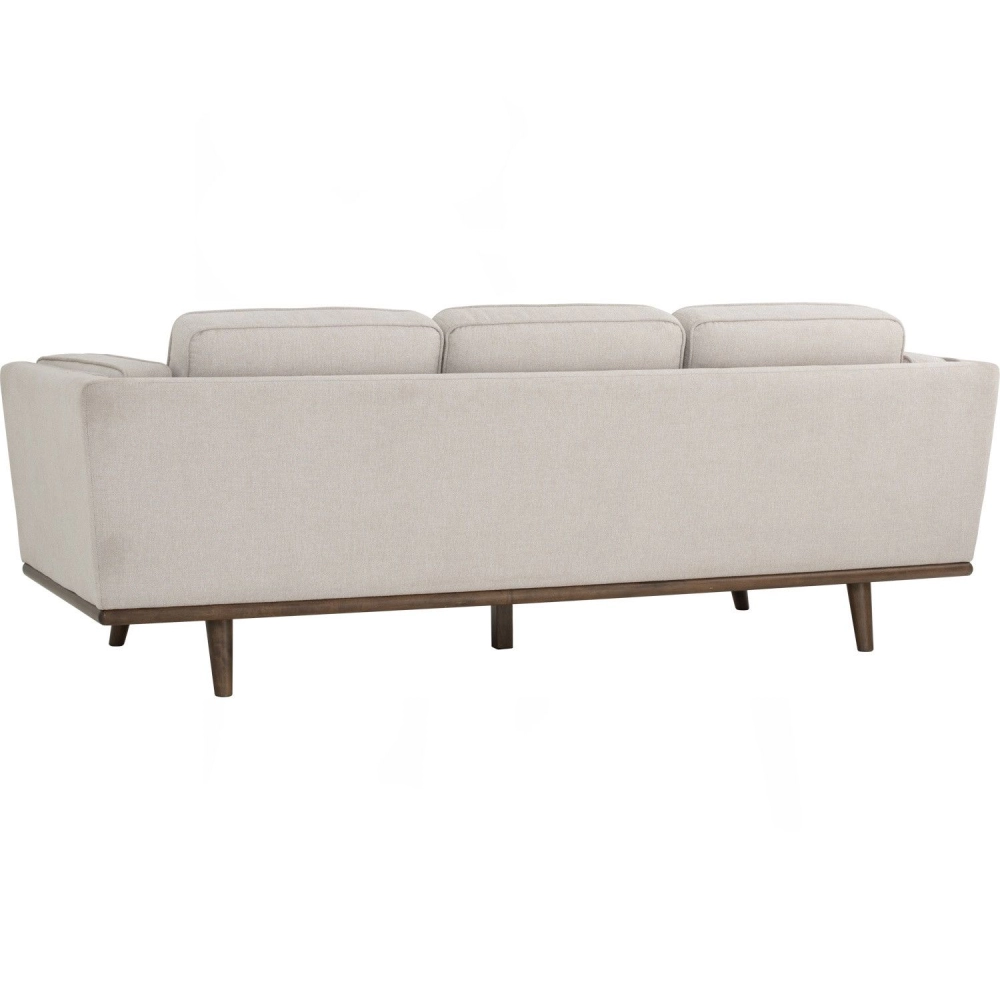 Civic 3 Seater Sofa - Beige , Walnut