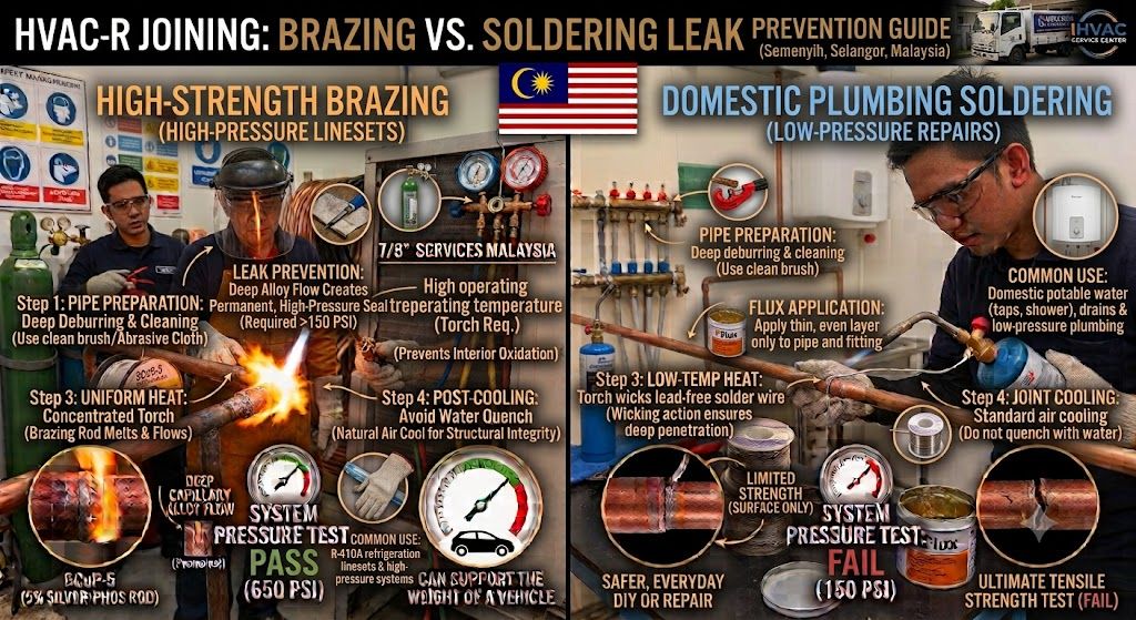HVAC brazing vs soldering leak prevention