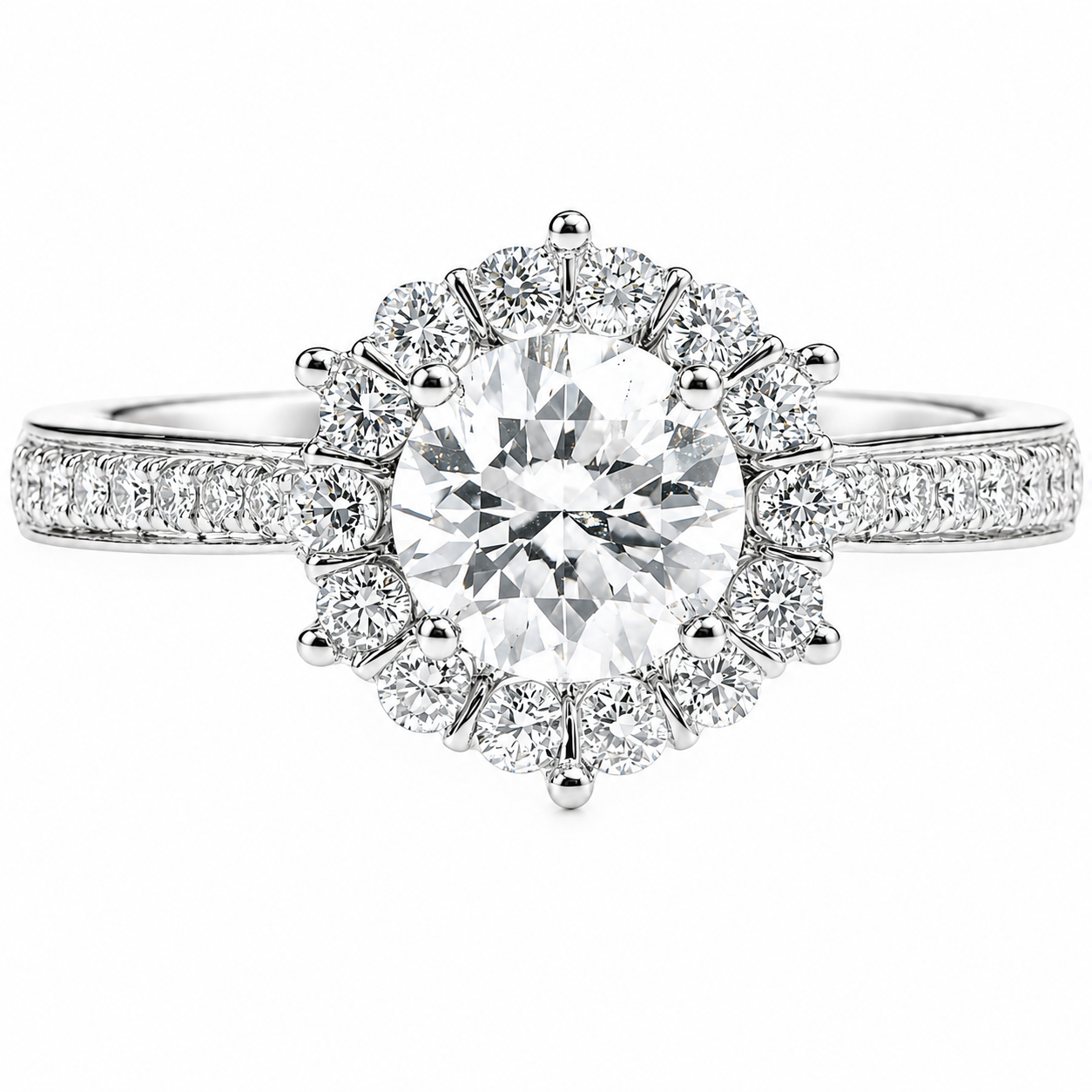 Roman & Co庐 Serenith Halo Solitaire Engagement Ring