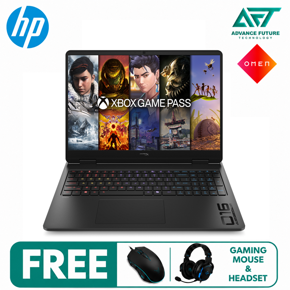 HP HyperX Omen 16-ap1002AX 16" 2.5K 240Hz Gaming Laptop Shadow Black ( AMD Ryzen 7 8745HX, 16GB, 512GB SSD, RTX5060, W11 )