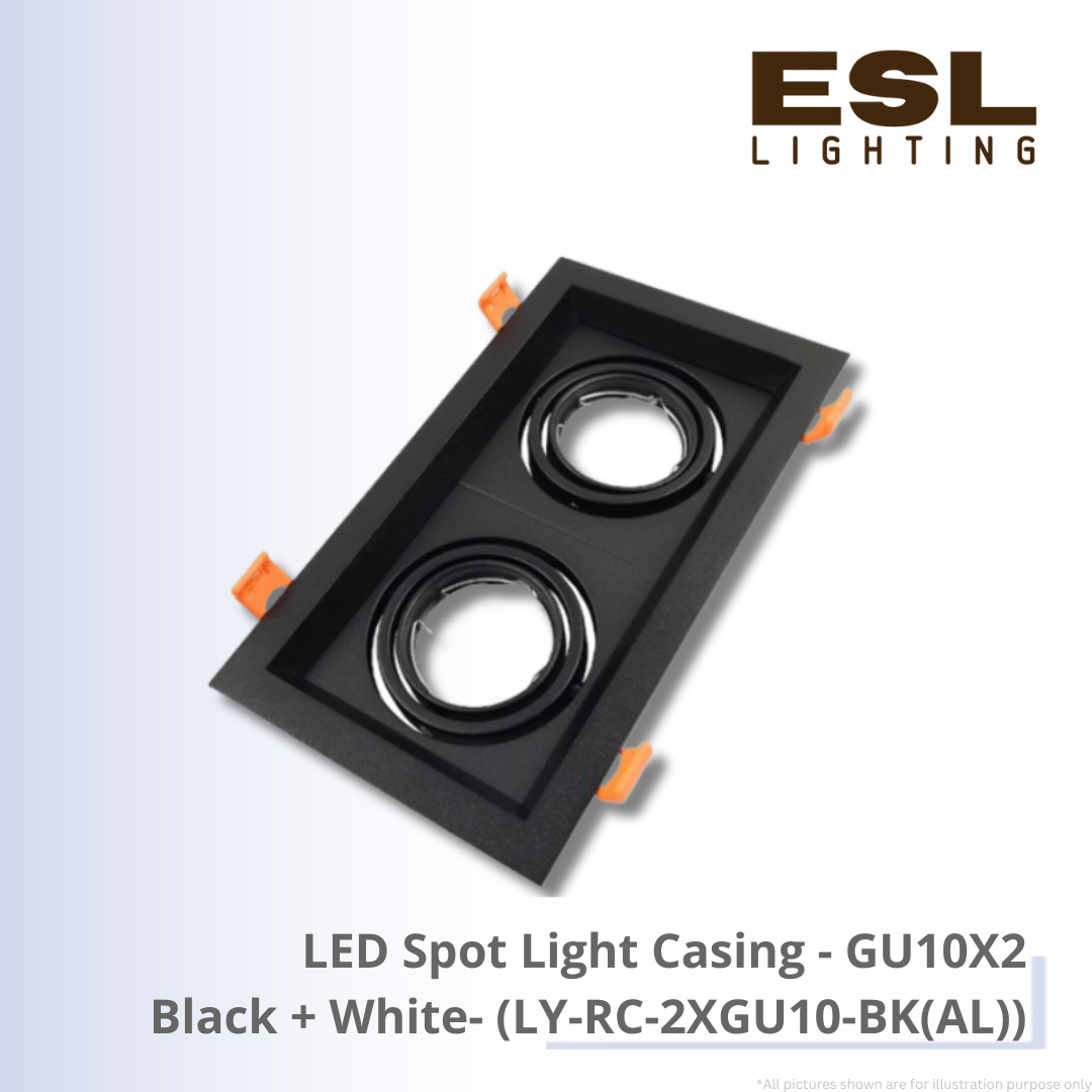 LED Spot Light Casing GU10X2 Black - LY-RC-2XGU10-BK(AL)