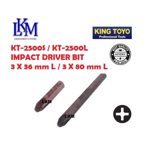 King Toyo Impact Driver Bit PH3 36MM/80MM S2 Steel (1 piece)