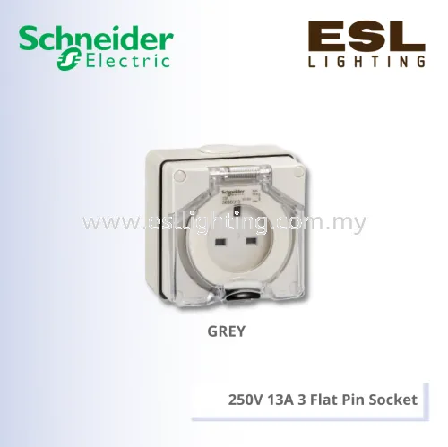 SCHNEIDER S56 Series & 66 Series 250V 13A 3 Flat Pin Socket - S56SO313GY