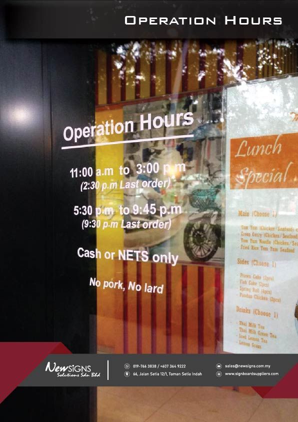 Die-Cut Sticker_Operating Hours