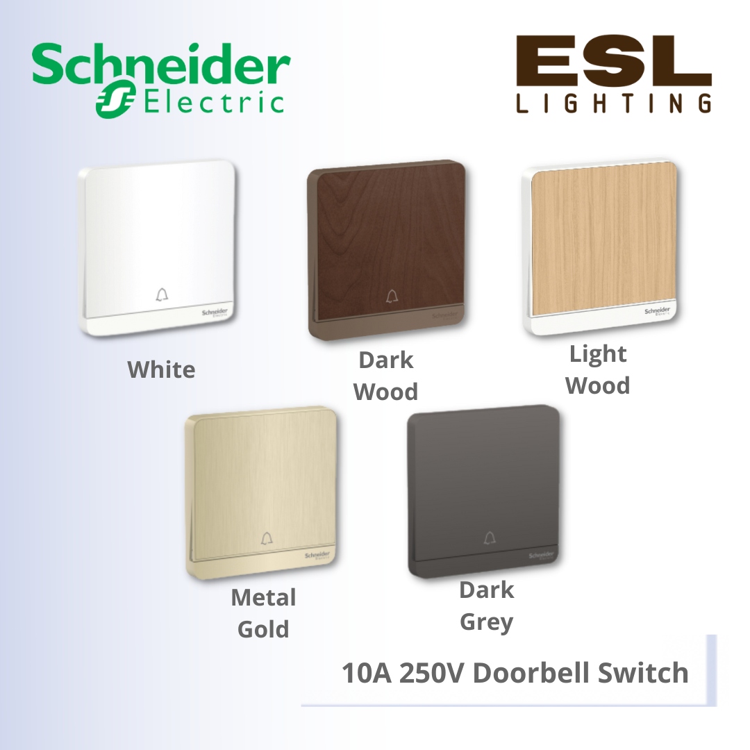 SCHNEIDER AvatarOn 10A 250V Doorbell Switch - E8331BPL1_WE_G11 E8331BPL1_LW_G11 E8331BPL1_WD_G11 E8331BPL1_GH_G11 E8331BPL1_DG_G11