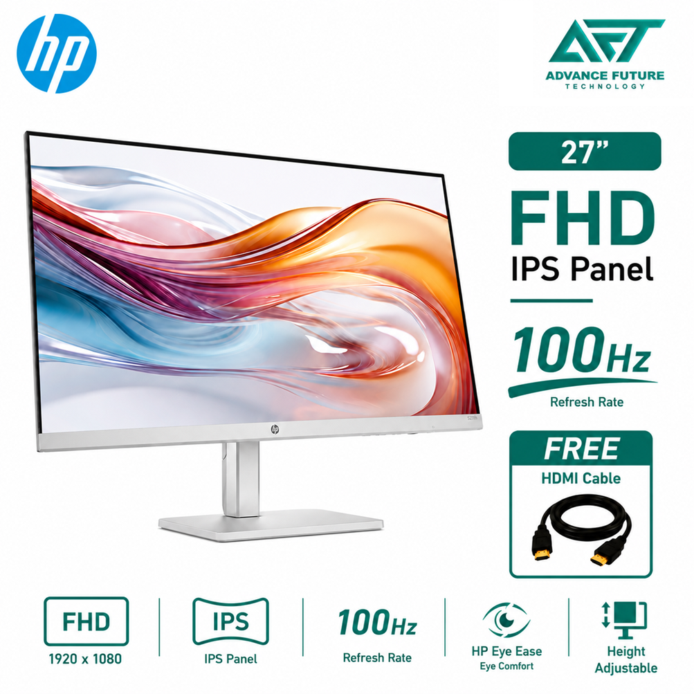 HP Series 5 527sh 27'' FHD IPS 100Hz Height Adjust Monitor ( 2x HDMI, VGA, 3 Years Warranty )
