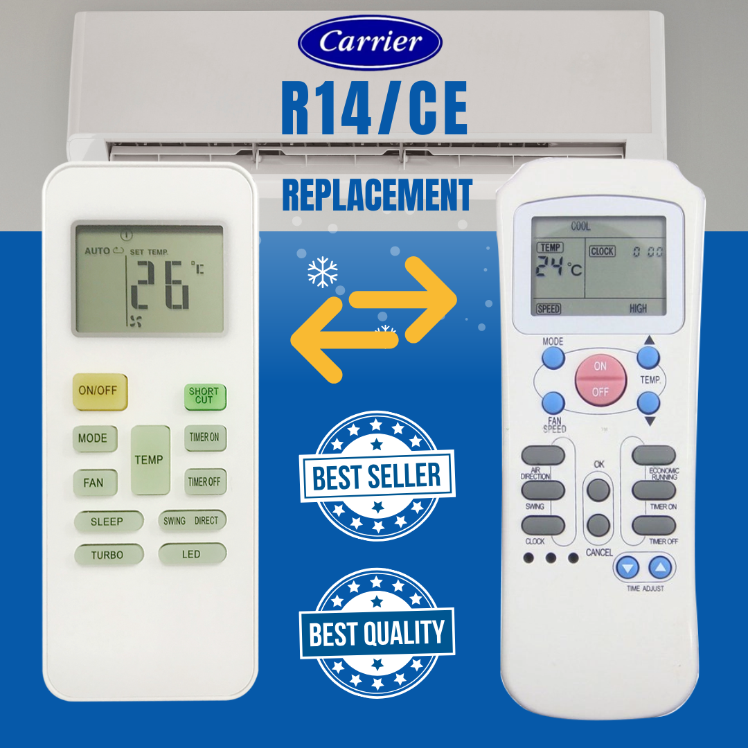 R14/CE Replacement For Carrier Air Cond Aircond Air Conditioner Remote Control R14A/CE R14A R14A/E