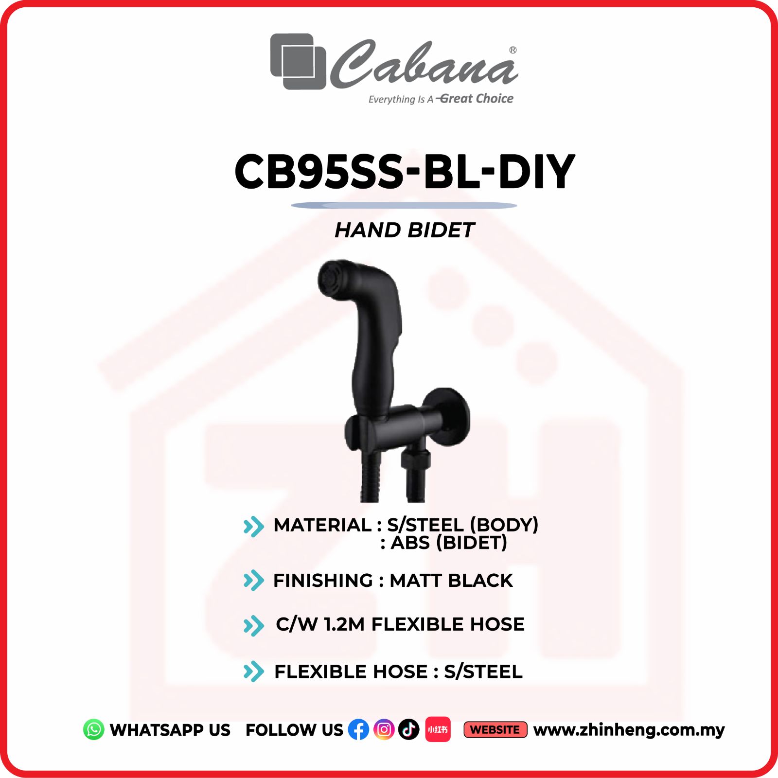 CABANA HAND BIDET  CB95SS-BL-DIY