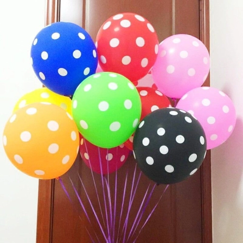 12 inch All Round Printed Polka Dot Balloon 8pcs (B-PD8)