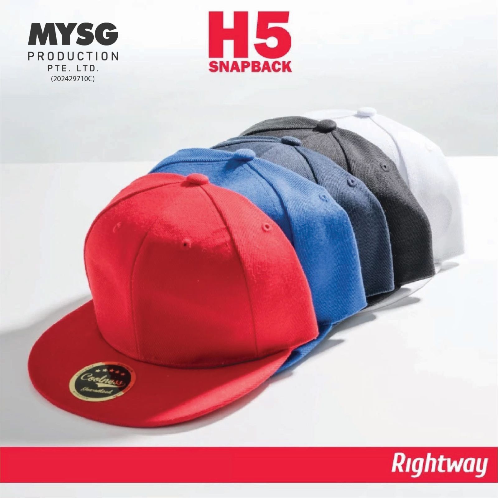 RIGHTWAY Hip Hop Fashionable Snapback Plain Cap H5 - 5 Colors