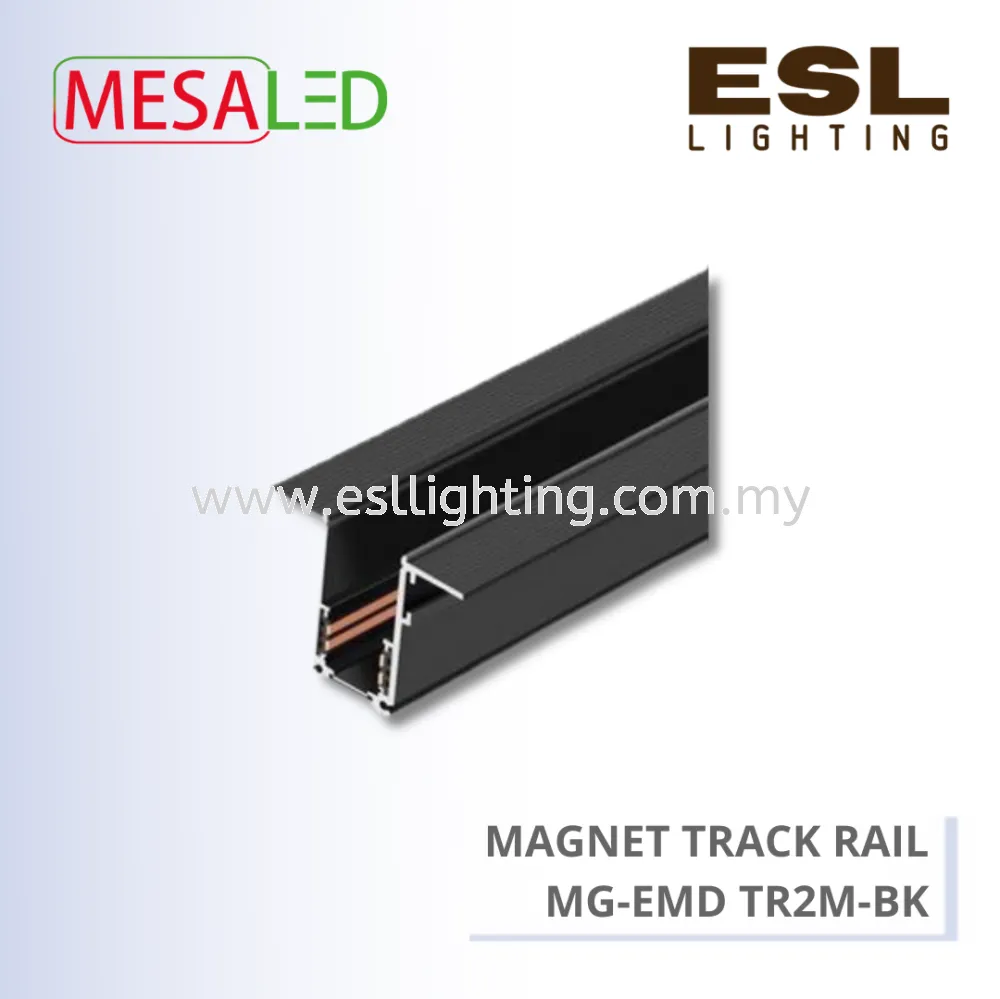 MESALED MAGNETIC TRACK RAIL 2 METER - MG-EMD TR2M-BK