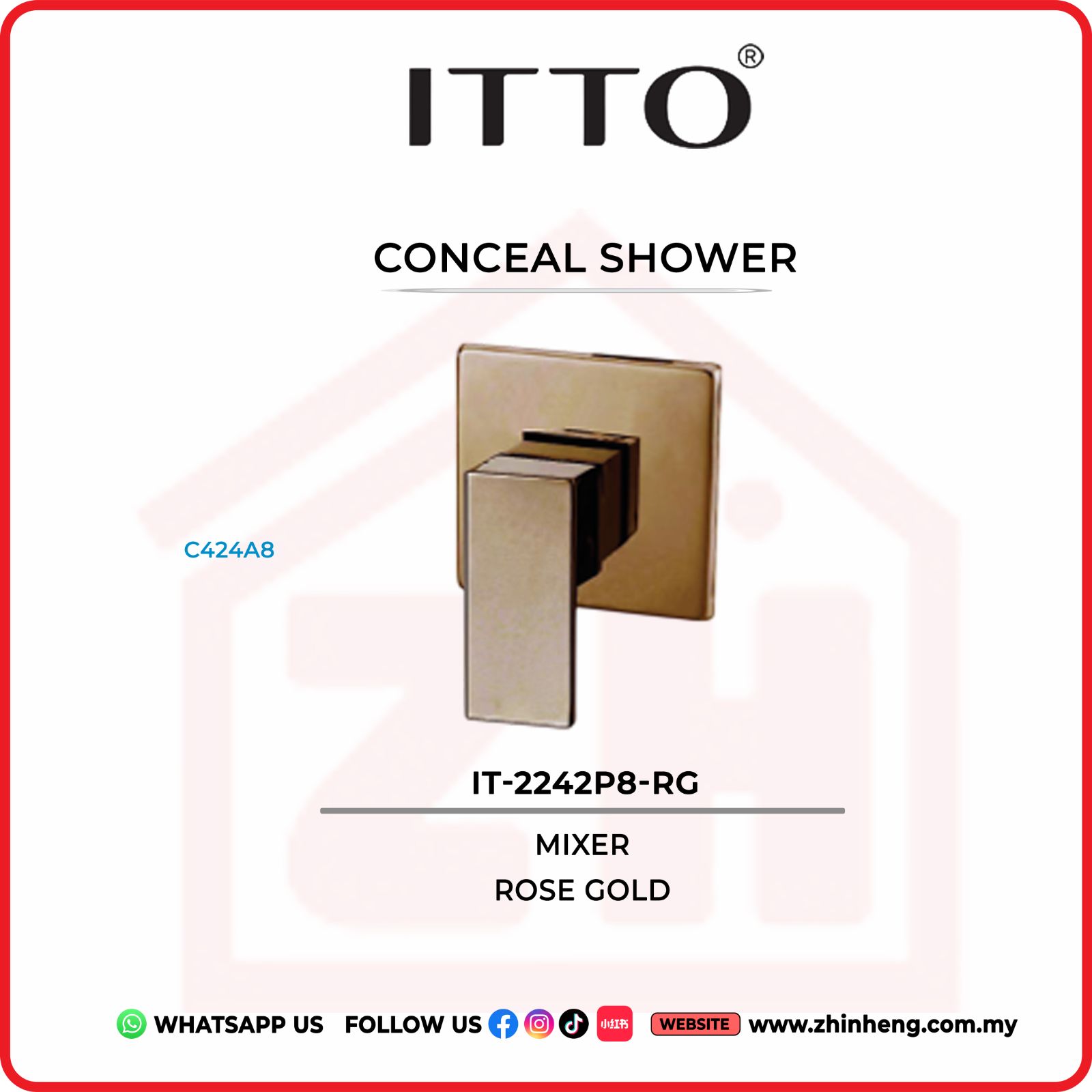 ITTO CONCEAL SHOWER TAP IT-2242P8-RG